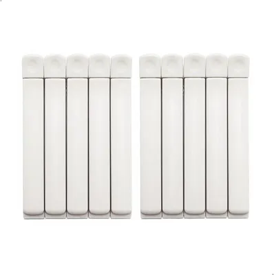 Produktbild von PolkaHome® Lebensmittelclips, 10 Stück, Kunststoff-Verschlussclips, Snack-Beutelclips, Frischhalteclips, Weiß, 11,5 x 1,5 x 2 cm
