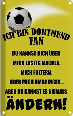 Produktbild von vianmo Blechschild 30x20 cm ich bin Dortmund Fan Fussball Sport Hobby