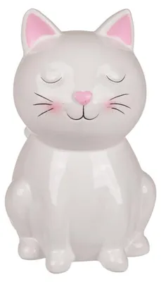 Sparschwein aus Keramik, Spardose mit Deckel und Schlüssel, weiß
