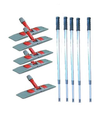 Produktbild von 5 x Klapphalter mit Teleskopstiel für Wischmopp Bodenreinigung Mopp 40 cm