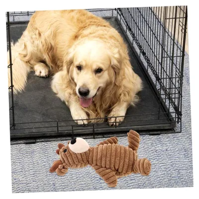 Produktbild von Plüsch Hundespielzeug in Elchform, Quietschend und Beißfest, Sicher für Welpen, Fördert Zahnpflege und Langzeitspaß, Interaktives Kauspielzeug für Kleine Hunde