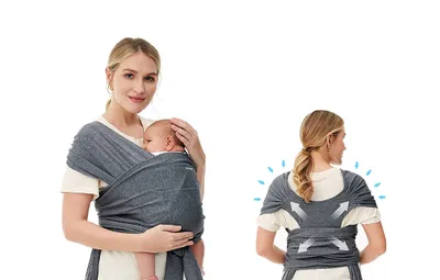 Zdjęcie produktu dla Chusta do noszenia niemowląt Momcozy – szara