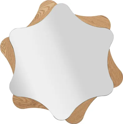 Image de FURNLUX Miroir mural Étoile Beige 80cm / Couleur principale : Beige / Dimensions : 80 x 80 x 1 cm