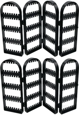 Produktbild von 2x Paravent Ohrring Organizer klappbar 44 x 29 cm schwarz Ohrringhalter Ohrringständer Schmuckständer Schmuckhalter