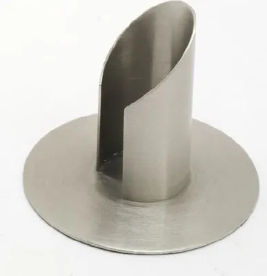 Produktbild von Röhren Kerzenleuchter mit Schlitz, Messing Silber matt gebürstet für Ø 3 cm Altarkerzen, Taufkerzen und Anlasskerzen