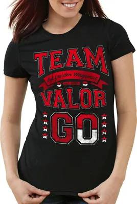 Produktbild von style3 Team Rot Valor Damen T-Shirt Wagemut Feuer, Farbe:Schwarz, Größe:M