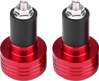 Zdjęcie produktu dla Para uniwersalnych aluminiowych końcówek kierownicy motocyklowej 22 mm z wyważeniem czerwony czerwony