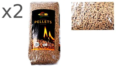 Image de 2x15kg pellets de bois 6mm ENplus A1DIN sac combustible poêle à pellets poêle chauffage