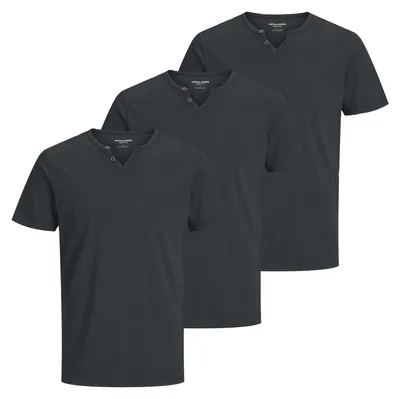 Produktbild von 3er Pack JACK & JONES Herren T-Shirts JJESPLIT Neck Tee SS