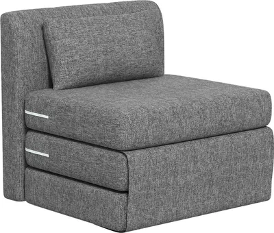 Produktbild von Bodensessel 2-in-1 Klappbar Schlafsofa mit Leinenoptik, Gepolstert Bodenstuhl bis 240 kg belastbar für Wohnzimmer, Schlafzimmer, Grau