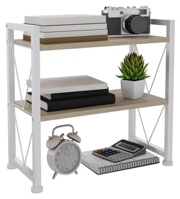 Image de Bureau, étagère organisateur, bois, blanc, 41x20x37 cm