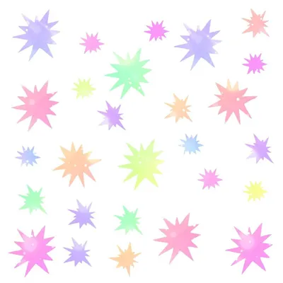 Image de Autocollant mural étoiles et arc-en-ciel, style aquarelle - Décoration murale pour chambre d'enfant