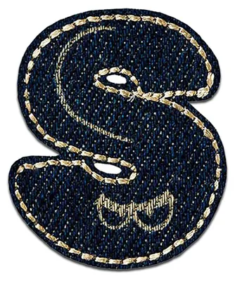 Produktbild von Buchstabe S 3.4 x 2.8 cm: Alphabet Buchstabe Einzeln Auswählbar - Aufnäher, Bügelbild, Aufbügler, Applikationen, Patches, Flicken, Zum Aufbügeln
