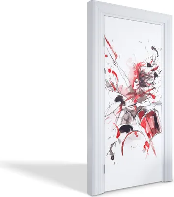 Produktbild von Wandtattoos Türen Selbstklebende Wandsticker Türtapeten - Trommelenergie - 95 x 205 cm