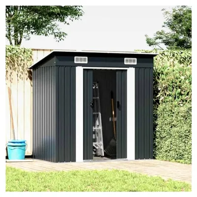 Produktbild von Gartenschuppen aus Stahl in Anthrazit, Geräteschuppen