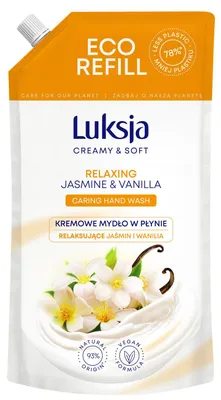 Zdjęcie produktu dla Luksja Creamy & Soft Kremowe mydło w płynie Jaśmin i Wanilia 900 ml opakowanie uzupełniające