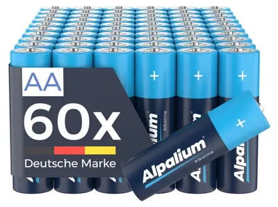 Produktbild von ALPALIUM AA Batterien 60 Stück Alkaline Vorratspack - leistungsstark und langlebig - für Lichterketten, Computerzubehör, Taschenlampen und mehr
