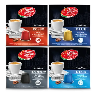 Produktbild von Nespresso® kompatible Kaffeekapseln 200 Stück – Italienische Espresso Auswahl mit 4 Mischungen