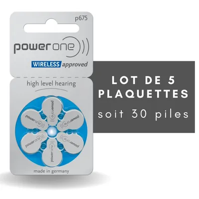 A package of hearing aid batteries with a circular display of the batteries inside.