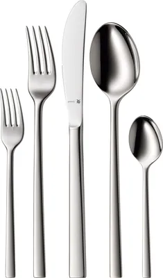Produktbild von WMF Sonic Besteckset 6 Personen, 30 teilig, eingesetzte Messerklinge, Cromargan protect Edelstahl poliert, glänzend, kratzbeständig, spülmaschinengeeignet