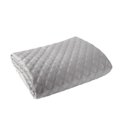 Image de Couvre-lit VELVI 005 gris clair 220x240 cm Mybesthome