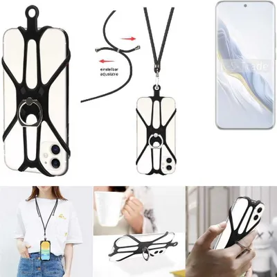 Produktbild von K-S-Trade 3in1 Handykette Handyband Handykordel Halsband Smartphone-Ring Handy-Ring kompatibel mit Honor Magic6 Fingerhalterung Handyring