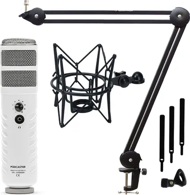 Obrázok produktu pre Mikrofón Rode Podcaster s ramenom keepdrum a pavúkom čierny