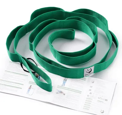 Produktbild von Yogagurt Pilatesband Dehnband - 180 x 3,5 cm - 10 Schlaufen - Für Yoga und Physiotherapie