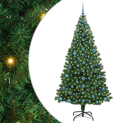 Image de vidaXL Arbre de Noël artificiel avec 300 LED avec support Vert 210 cm