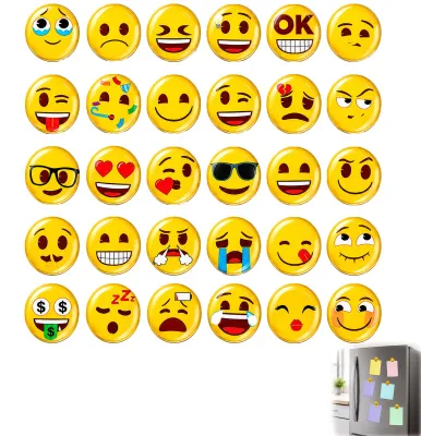 30 Kühlschrankmagnete 3D-Emojis, dekorativ, lustig, für Küche