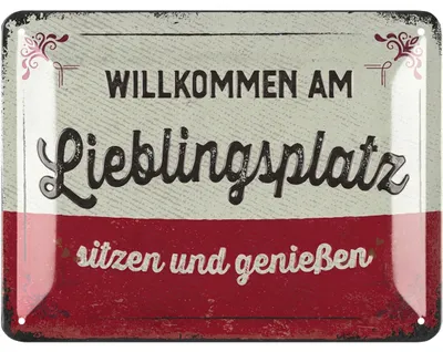 Produktbild von LANOLU Schild Lieblingsplatz Outdoor, LIEBLINGSPLATZ Schild Garten, Deko Garten Vintage Schilder, Chill Lounge Gartendeko Metall 15x20cm