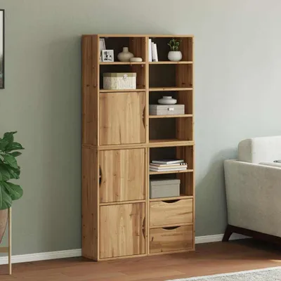 Imagen del producto de vidaXL Armarios auxiliares, juego de 4 unidades, modelo ODDA, 40x24x79 cm, madera maciza de pino