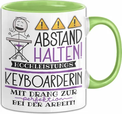 Produktbild von Keyboarderin Tasse Geschenk Lustig Abstand Halten Hochleistungs-Keyboarderin Mit Drang Zur Perfektion Bei Der Arbeit (Grün)