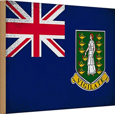 Produktbild von Holzschild Flagge Britische Jungferninseln 30x20cm Vintage