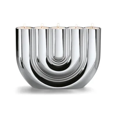 Produktbild von Double U Teelichthalter aus Chrom – Retro Design Wohnaccessoire