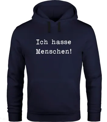 Produktbild von Hoodie Herren Ich hasse Menschen Spruch Kapuzen-Pullover Moonworks® schwarz 4XL