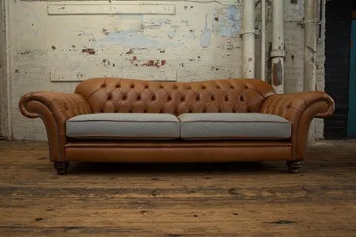 Produktbild von Chesterfield Sofa Design Luxus Leder Polster Couch Klassische Sofa 3 Sitzer Neu
