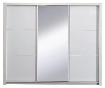 Produktbild von Masseno Schiebetürenschrank ALVORN 257,8/212/66,6cm 3-türig mit Spiegel Weiß