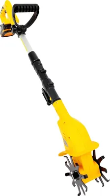 Produktbild von Akku-Bodenbearbeitungsmaschine, Handheld Elektrischer Kultivator, 25 cm Schnittiefe, Gelb