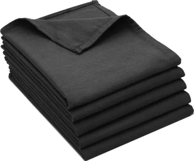 Zdjęcie produktu dla zestaw 5 ściereczek do naczyń, 100% bawełna, 50x70 cm, czarny, jakość gastronomiczna