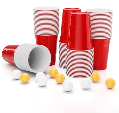 100 rote Partybecher 473 ml wiederverwendbar PP spülmaschinenfest