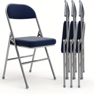 Produktbild von Klappstühle - Campingstühle - Gartenstühle - Faltstühle - Sets mit 4 Stück, blau