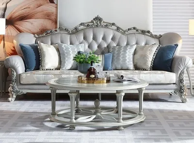 Produktbild von Graue Chesterfield Couch Wohnzimmer 3-er Designer Sofas