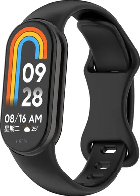 Produktbild von Für Xiaomi Smart Band 10 / 9 / 9 NFC Design Silikon Armband mit Butterfly-Schnalle Schwarz