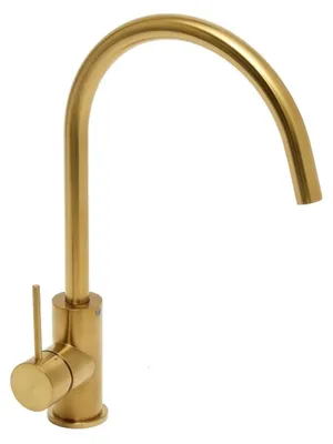 Obrázek produktu pro SAT Aurum Jednopáková umyvadlová baterie s výtokem s výkyvem 36,3 cm, nerezová ocel, zlato kartáčované