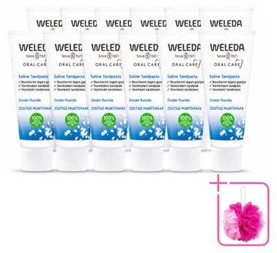 Image de 12 tubes de dentifrice salin Weleda - 75 ml - Lot économique - 12 pièces