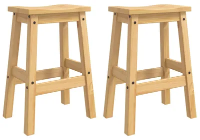 Productafbeelding van vidaXL Barkruk, 2 stuks, honingwasafwerking, 44 x 30 x 63 cm, massief grenenhout