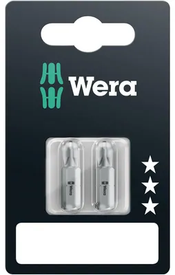 Produktbild von Wera Bit PH Größe 3 Länge 25mm 1 / 4 Zoll 6-kant C6,3 zähhart Karte mit 2 St. 851 / 1 Z SB - 5073306001