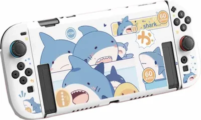 Immagine prodotto di Per Nintendo Switch 2 cover protettiva flessibile in TPU con motivo a squalo nel design di gioco