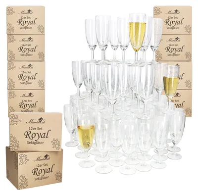Produktbild von 120er Set Royal Sektgläser geeicht 0,1L Champagner-Glas klare Sektflöte Party